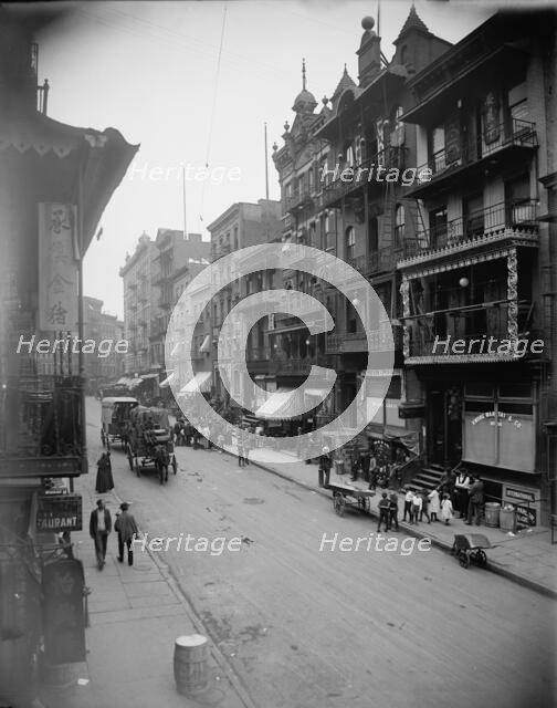 Mott St., New York, ca 1900. Creator: Unknown.