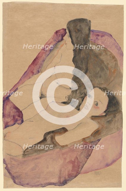 Two Reclining Nudes , 1911. Creator: Schiele, Egon (1890-1918).