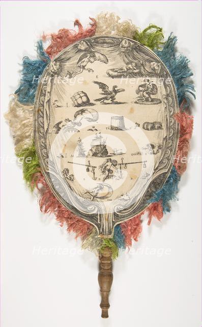 A fan with a rebus on Love on one side Fortune on the other, ca. 1639. Creator: Stefano della Bella.