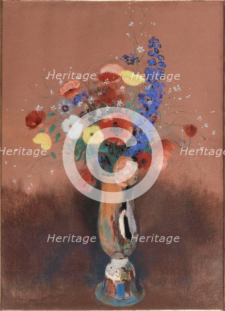 Bouquet de fleurs des champs dans un vase à long col (Wildflowers in Tall Vase), c. 1912.