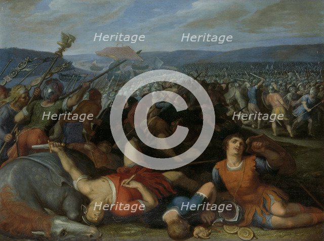 The Batavians Defeating the Romans on the Rhine, 1613. Artist: Veen, Otto van (1556-1629)