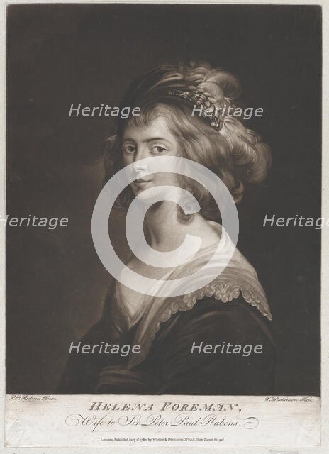 Portrait of Susanna Lunden, sister of Helena Fourment, 1769. Creator: William Pether.