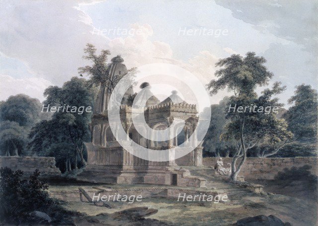 Hindu Temple in the Fort of the Rohtas, Bihar, India, c1790. Creator: Thomas Daniell (1749-1840) and William (1769-1837).