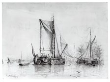 Boats in Harbor, 1878. Creator: Louis Michel Eilshemius.