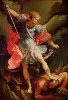 Saint Michael Vanquishing Satan, c. 1635. Creator: Reni, Guido (1575-1642).