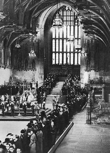 King George V lying in state in Westminster Hall, London, January 1936. Artist: Unknown