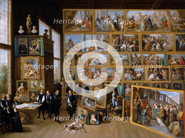 Archduke Leopold Wilhelm in his Gallery in Brussels, ca 1651. Artist: Teniers, David, the Younger (1610-1690)