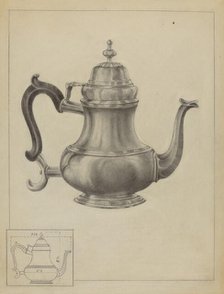Silver Coffee Pot, 1935/1942. Creator: Unknown.