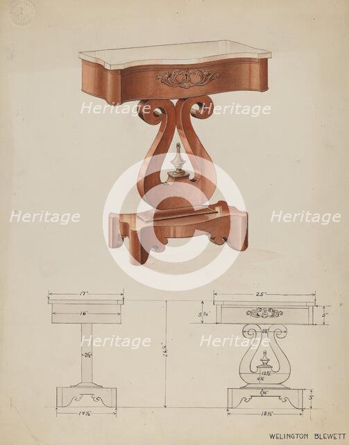 Table, c. 1936. Creator: Wellington Blewett.