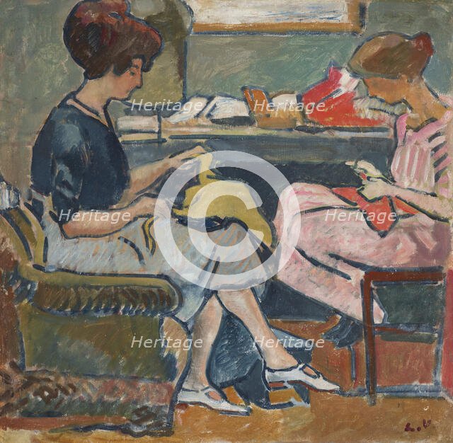 Two young women sewing, 1916. Creator: Valtat, Louis (1869-1952).