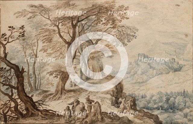 Landscape with Tobias and the Angel. Artist: Brueghel, Jan, the Younger (1601-1678)