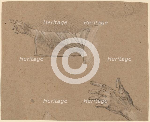 Study of a Right Arm and a Left Hand. Creator: Benjamin West.