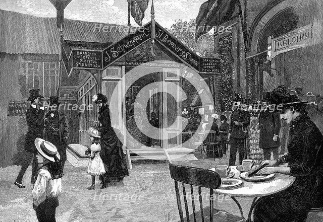 Exterior cafe scene, 19th century. Artist: Unknown