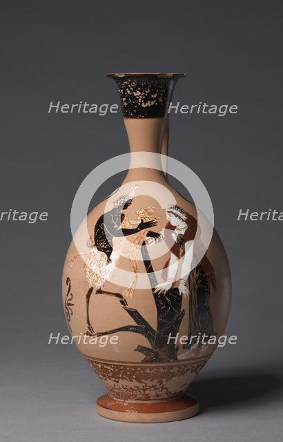 Paestan Black-Figure Lekythos, 330-300 BC. Creator: Unknown.