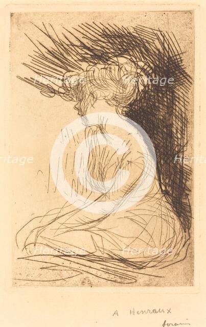 Woman Seated in Profile, 1909. Creator: Jean Louis Forain.