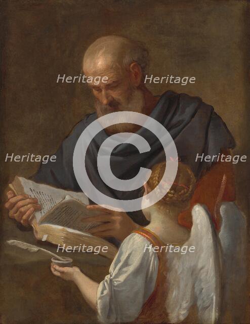 Saint Matthew and the Angel, c. 1645/1648. Creator: Simone Cantarini.
