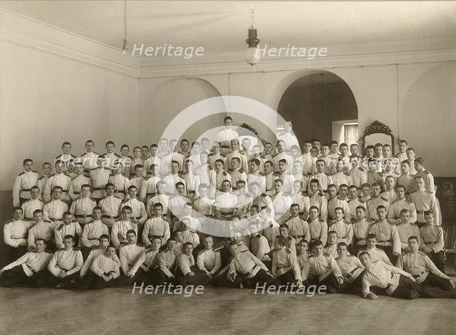 Grand Duke Constantine Constantinovich of Russia in the Cadet Corps, Poltava, c1870s.  Artist: Iosiph Khmelevsky