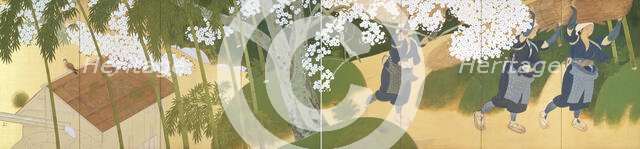 Oharame, Women from Ohara carrying firewood, 1915. Creator: Tsuchida, Bakusen (1887-1936).