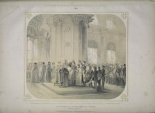 Wedding ceremony of Grand Duchess Katharina Mikhailovna (1827-1894) and Duke Georg of..., 1851. Creator: Timm, Wassili (George Wilhelm) (1820-1895).