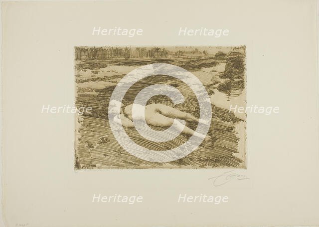 On the Sands, 1916. Creator: Anders Leonard Zorn.