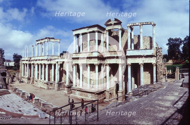 Partial view of the Roman theater in Mérida.