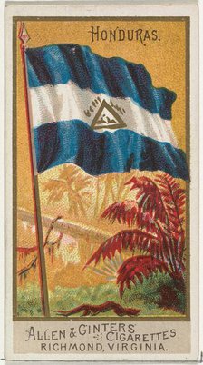 Honduras, from Flags of All Nations, Series 2 (N10) for Allen & Ginter Cigarettes Brands, ..., 1890. Creator: Allen & Ginter.