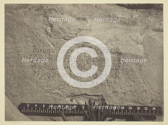 Historic Spanish Record of the Conquest, South Side of Inscription Rock, N.M., 1873. Creator: Tim O'Sullivan.