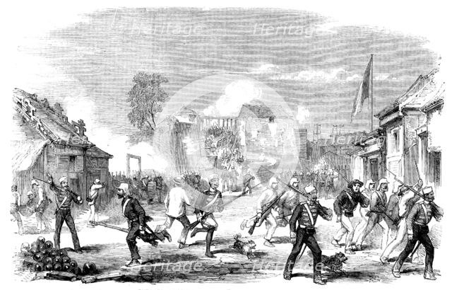 Sketches at Canton - Panic at the Commissariat Stores - "Great Firing and No Execution", 1858. Creator: Unknown.