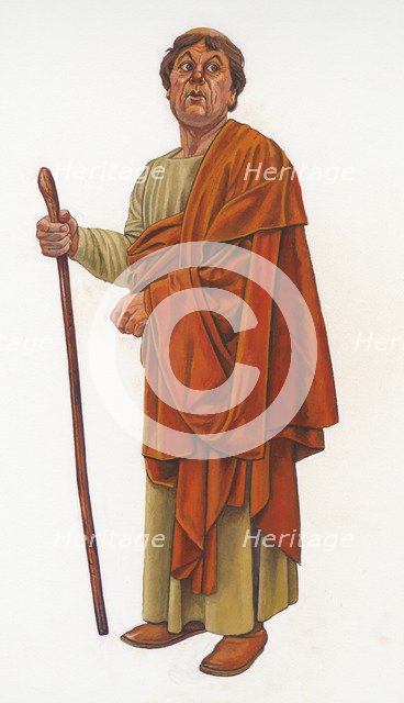 Anglo Saxon Monk at Tynemouth Priory, c8th century, (c1990-2010). Artist: Graham Sumner.