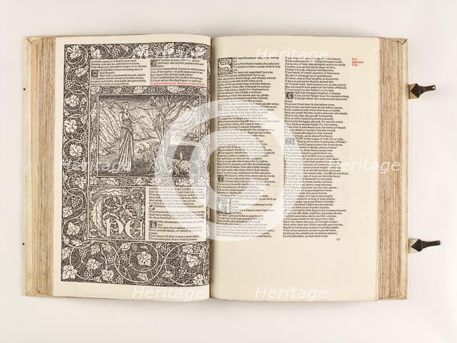 The Kelmscott Chaucer - The Works of Geoffrey Chaucer Now Newly Imprinted, 1896. Creator: Sir Edward Coley Burne-Jones.