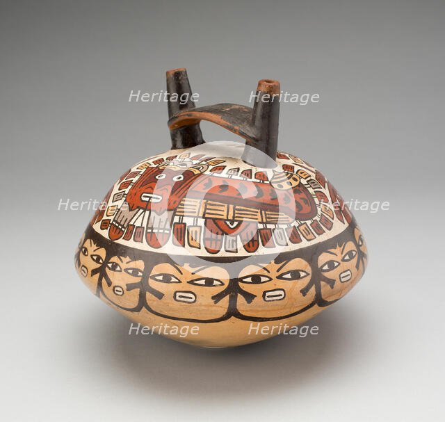 Double-Spouted Vessel Depicting Masked Felines, 180 B.C./A.D. 500. Creator: Unknown.