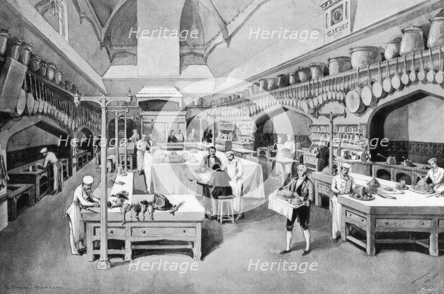 Windsor Castle kitchen at Christmas, 1894.Artist: William Simpson