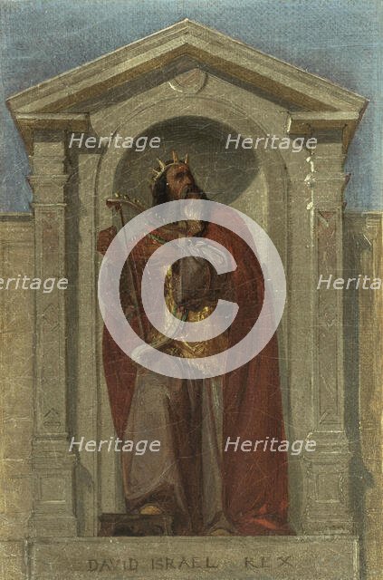 Esquisse pour l'église Notre-Dame-de-Bonne-Nouvelle : David, roi d'Israël, c.1840. Creator: Auguste Hesse.