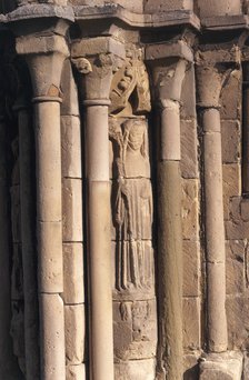 Statue of St Winifred on the chapter house entrance, Haughmond Abbey, Shropshire, 2005. Artist: Historic England Staff Photographer.