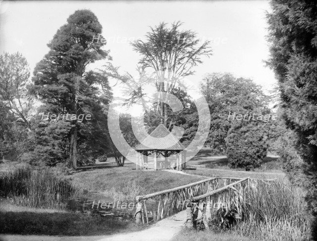 Wood bridge and summerhouse, Blenheim Palace, Woodstock, Oxfordshire, 1894.  Artist: Henry Taunt