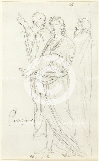Sketch of Three Classical Figures, c. 1810. Creator: Jacques-Louis David.