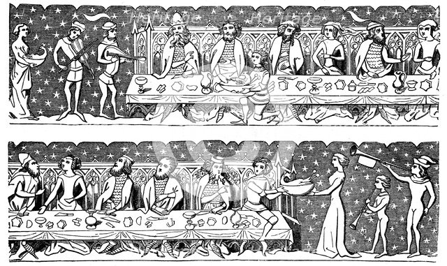 A state banquet, 15th century, (1870). Artist: Unknown