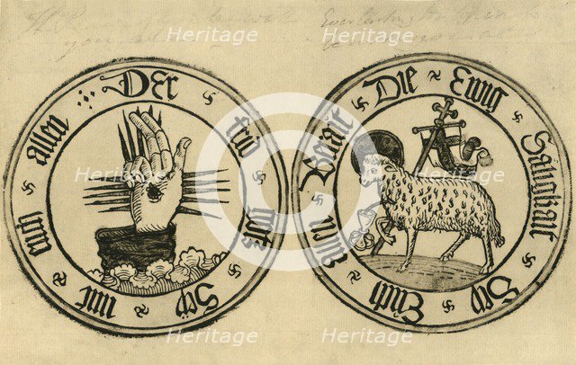 'The Hand of God and Agnus Dei', 1915. Creator: Unknown.