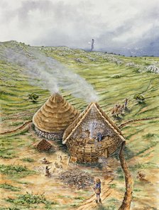 Brean Down, c3200-600 BC, (c1990-2010). Artist: Peter Dunn.