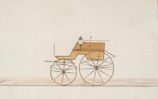 Design for 4 seat Phaeton, no top (unnumbered), 1850-70. Creator: Brewster & Co.