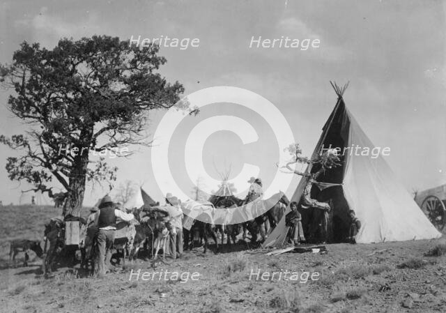 Visitors at Jicarilla, c1905. Creator: Edward Sheriff Curtis.