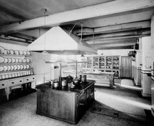 Tiled kitchen at 1 Inverness Terrace, Bayswater, Westminster, London. Artist: Unknown