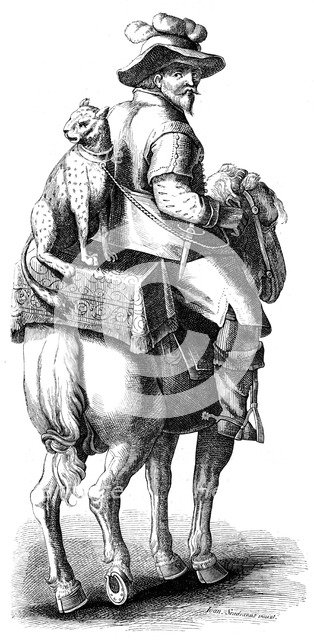 Hunting with the leopard, 16th century, (1849). Artist: Jean Straden