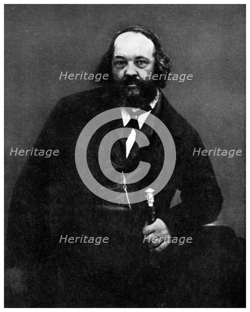 Anarchism: Mikhail Bakunin, Russian anarchist, 19th century (1956). Artist: Unknown
