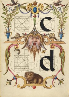 Guide for Constructing the Letters c and d; Mira calligraphiae monumenta, about 1591-1596. Creator: Joris Hoefnagel.