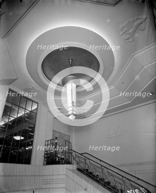 Light fitting at the Odeon, Leicester Square, London, 1937. Artist: J Maltby