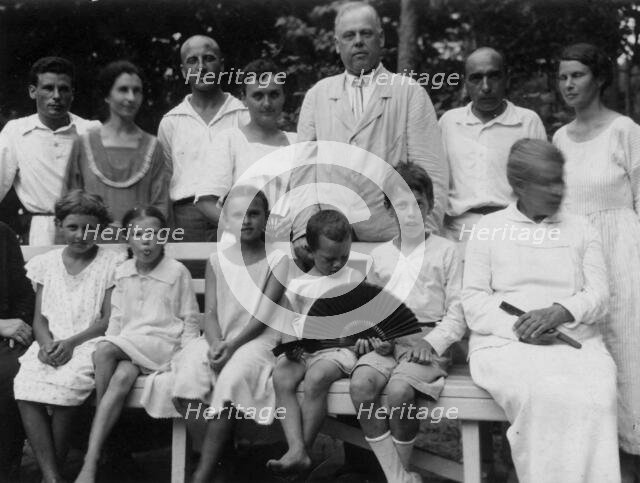 The Briners are visiting the Vstovskys' dacha, 1925. Creator: Unknown.