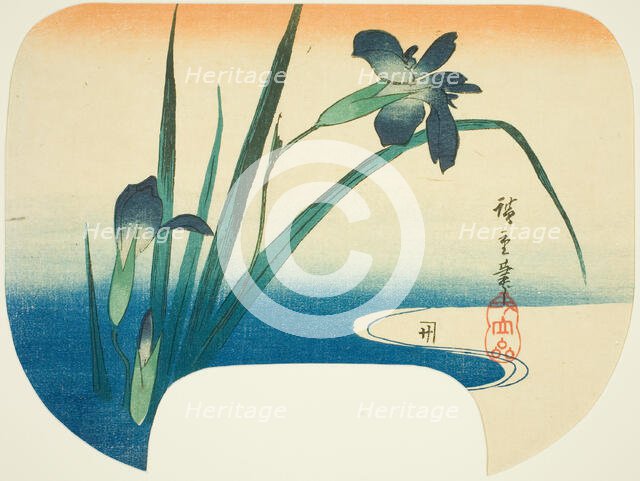 Iris and stream, c. 1830/44. Creator: Ando Hiroshige.