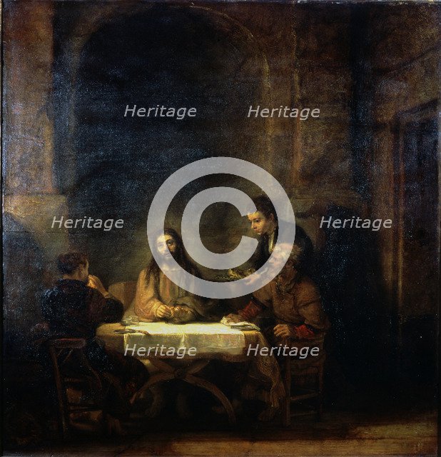  'The Pilgrims of Emmaus', 1648, by  Harmenszoon Rembrandt.