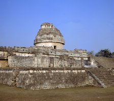 Chichen Itza, ruins in the main and ancient Mayan city, the Observatory.